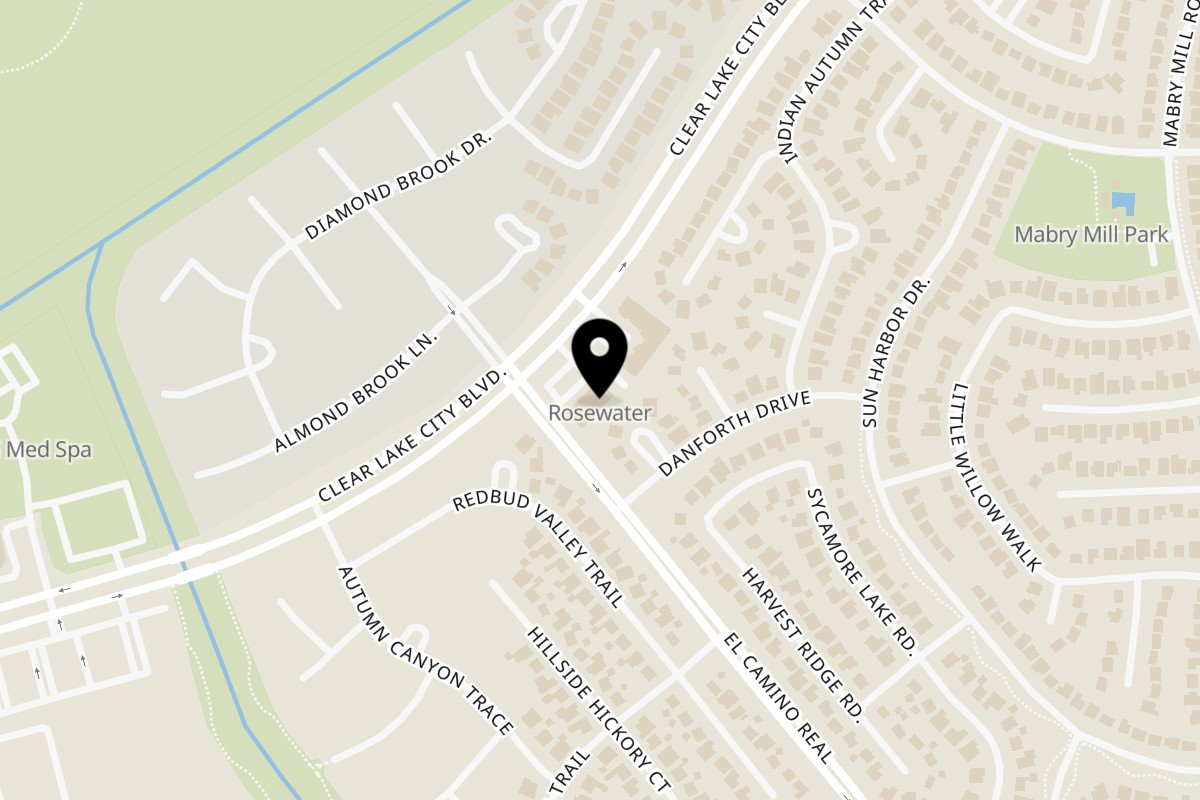 Map showing the location of Trent's Pizzeria on 1602 Clear Lake City Blvd in Houston